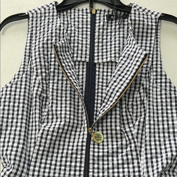 DKNY Black and White Sleeveless Sheath Midi Dress - Picture 8 of 12